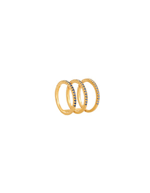 Ombre Blue Sapphire Triple Bar Ring