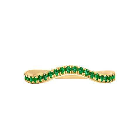 Emerald Wave Stack Ring