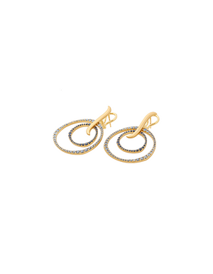 Petite Ombre Blue Sapphire Double Hoop Earrings