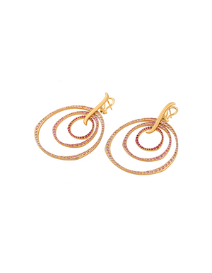 Ombre Rose Triple Hoop Earrings